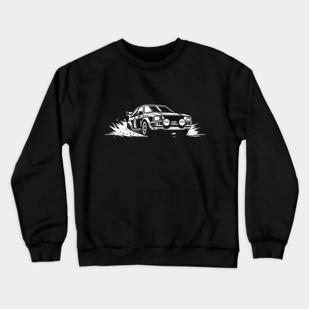 Audi Quattro Rally Car Crewneck Sweatshirt by TaevasDesign